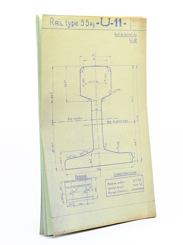 Document technique à l'échelle 1/1 : Description de divers modèles de rails  