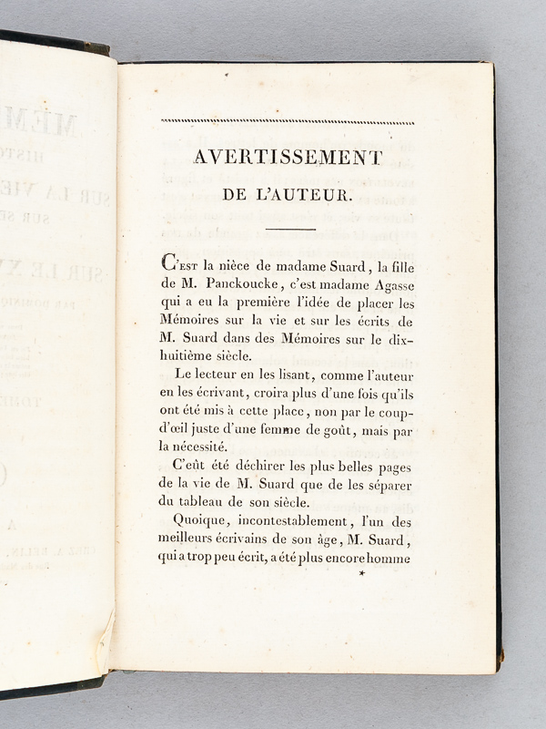 photo n°8 : Mémoires historiques sur la Vie de M. Suard, sur ses Ecrits et sur le XVIIIe siècle (2 Tomes - Complet) [ Edition originale ]