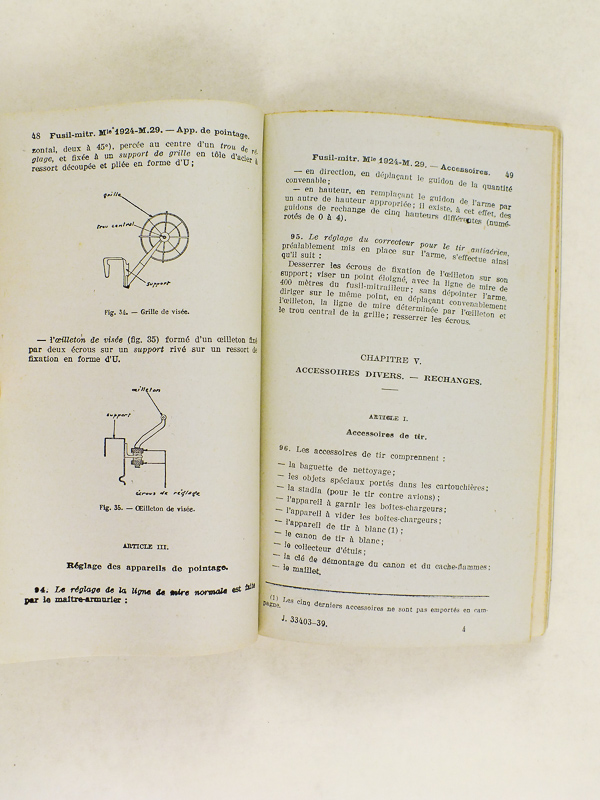 photo n°2 : Notice sur le Fusil-Mitrailleur Modèle 1924-M. 29