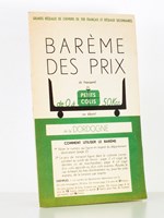 Barème des prix de transport des petits colis, de 0 à 50 Kgs, au départ de la Dordogne