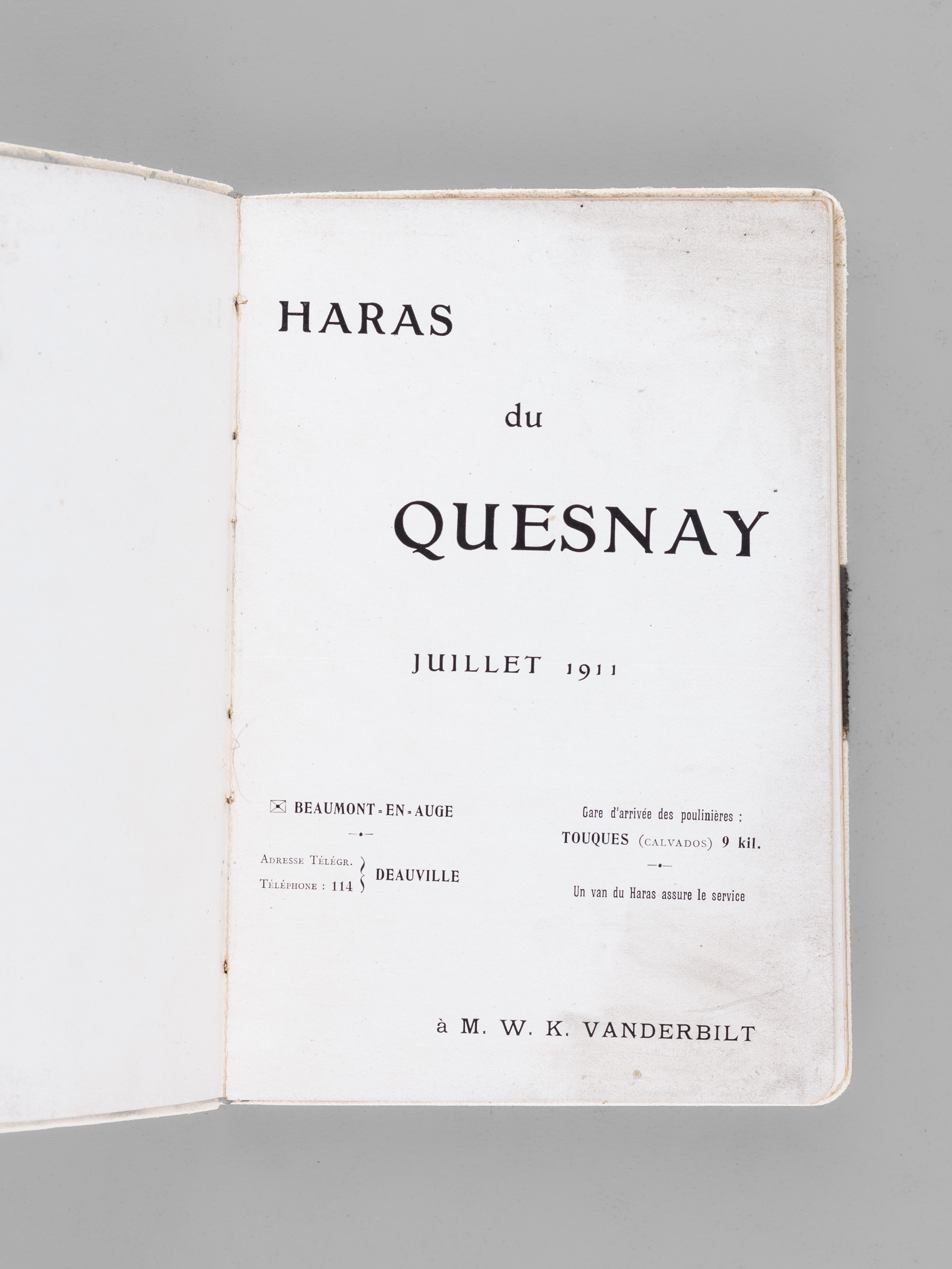 photo n°2 : Haras du Quesnay à M. W. K. Vanderbilt. Juillet 1911 [ Edition originale ]