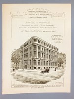 Monographies de Bâtiments Modernes - Banque de Mulhouse, succursale du Havre (Seine-Inférieure), Boulevard de Strasbourg N° 93 et rue Casimir-Périer , Mr. Paul Marozeau Architecte [ à présent au 93 Boulevard de Strasb