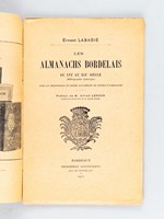Les Almanachs bordelais du XVIe au XIXe siècle (Bibliographie historique) [ Edition originale ]