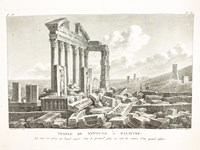 Temple de Neptune à Palmyra. La vue est prise au nord-ouest. Sur le premier plan on voit les Ruines d'un Grand Edifice