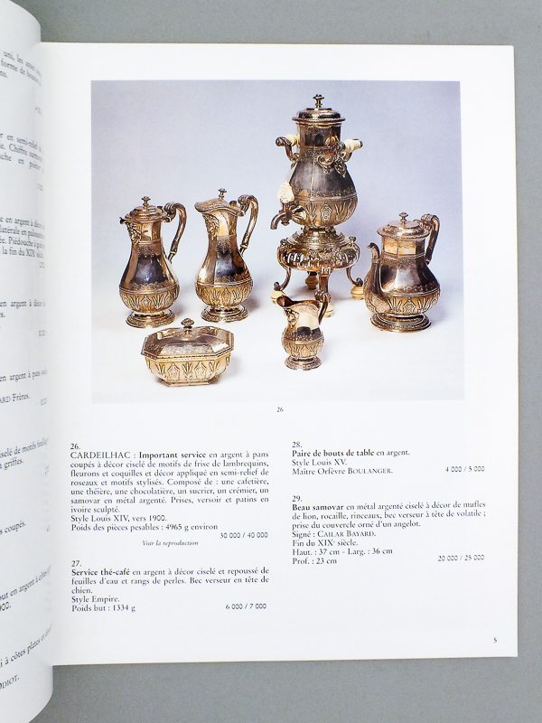 photo n°4 : [ Lot des 2 catalogues de vente du mobilier de la villa 'Le Croquet' ] Objet d'art, importants tableaux anciens, très bel ameublement provenant de la villa 'Le Croquet' et appartenant à divers, Vente à Lille, Dimanche 18 mars 2001 ;