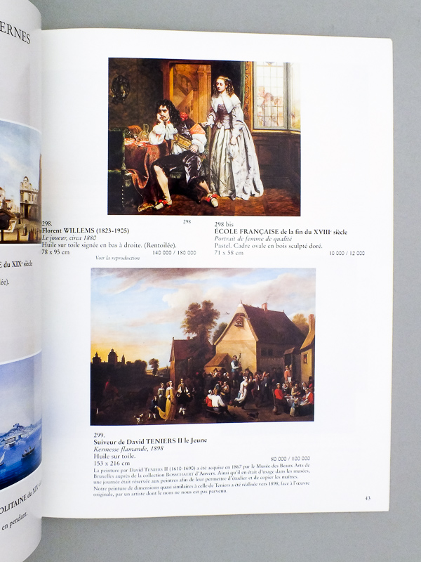 photo n°9 : [ Lot des 2 catalogues de vente du mobilier de la villa 'Le Croquet' ] Objet d'art, importants tableaux anciens, très bel ameublement provenant de la villa 'Le Croquet' et appartenant à divers, Vente à Lille, Dimanche 18 mars 2001 ;