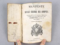 Manifeste de la Chambre Royale des Comptes, portant publication de nouveaux Règlements et Tarifs, concernant les Octrois de la Ville d'Albertville, province de Haute-Savoie en date du 22 décembre 1843