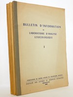 Bulletin d'information du laboratoire d'analyse lexicologique ( lot de 6 vol., numéros I à VI ) : I ; II ; III ; IV ; V ; VI