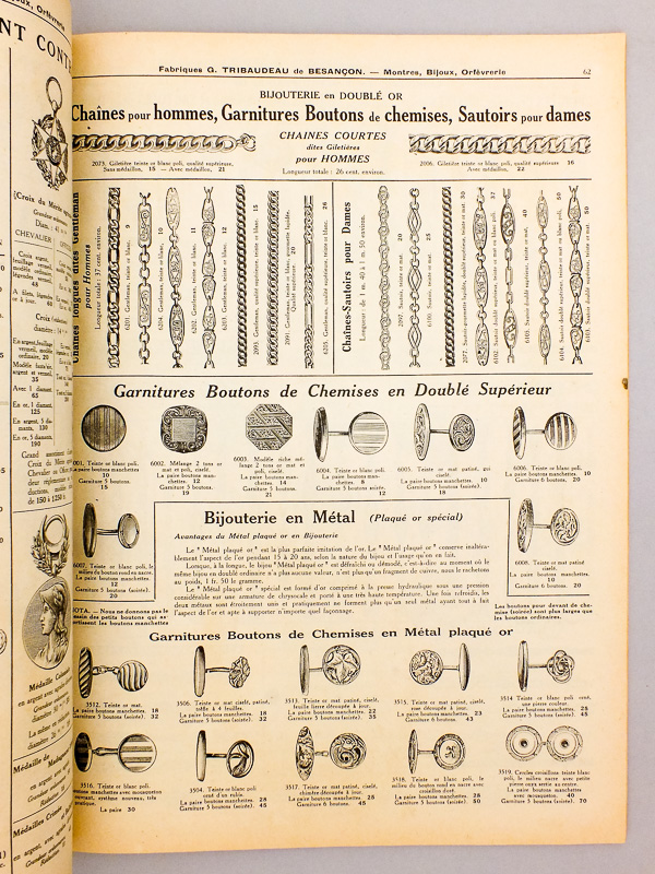 photo n°7 : Fabriques G. Tribaudeau, Besançon : Montres, Bijoux, Orfèvrerie ( Catalogue général n° 73 ) 1922-1923