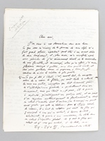 Lettre autographe de Jacques Rueff, répondant à un courrier du Professeur Georges-Henri Bousquet, probablement à propos d'une éventuelle réédition de son ouvrage publié en 1927 'Théorie des Phé