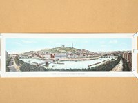 [ 2 vues dépliantes, en couleurs ] Lyon. Vue Générale, prise de Fourvière. La Saône et le Coteau de Fourvière.