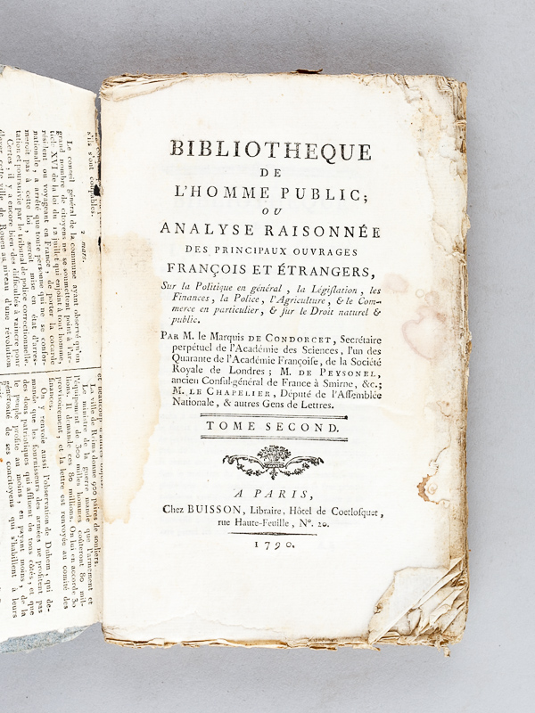 photo n°2 : Bibliothèque de l'Homme Public, ou Analyse Raisonnée des Principaux Ouvrages François et Etrangers (Année 1790 : Tomes 2, 3, 4, 5, 6, 7, 8, 9, 10, 11, 12)