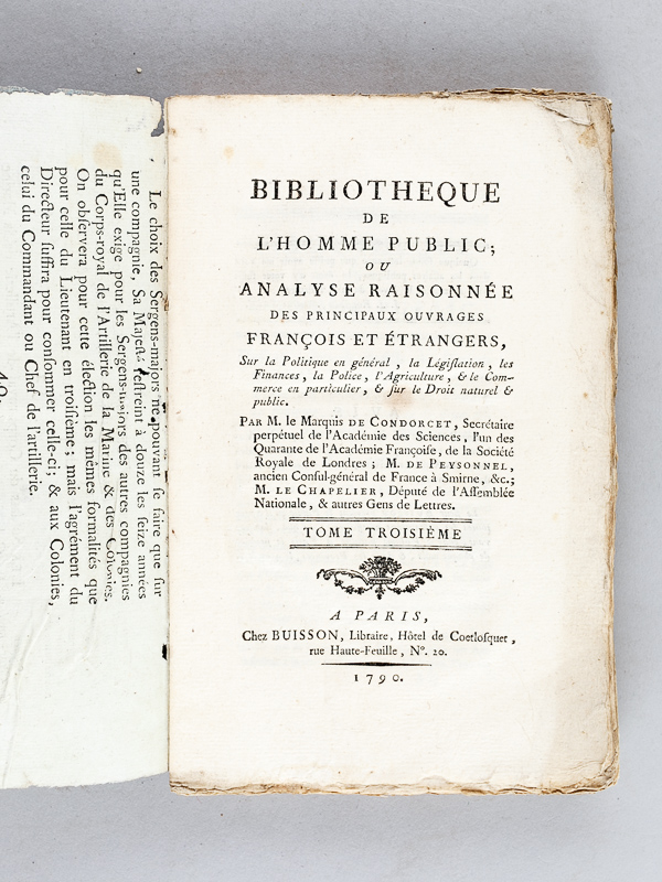 photo n°3 : Bibliothèque de l'Homme Public, ou Analyse Raisonnée des Principaux Ouvrages François et Etrangers (Année 1790 : Tomes 2, 3, 4, 5, 6, 7, 8, 9, 10, 11, 12)
