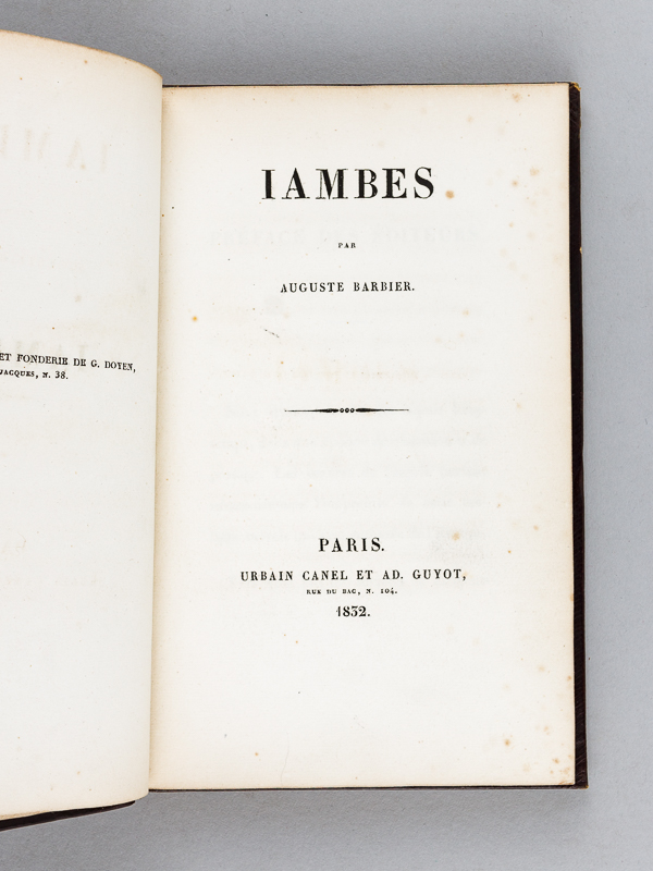 photo n°2 : Iambes. [ édition originale - Exemplaire enrichi d'un quatrain autographe signé ]