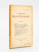 La Nouvelle Revue Française. N°1 - 15 Novembre 1908 [ Edition originale - Exemplaire de Luxe sur papier Japon ]