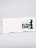 Belle carte orné d'une eau-forte : Lyon, Quai de la Saône [ Lot de 55 cartes à plier sur BFK Rives format 30 x 12 cm ]