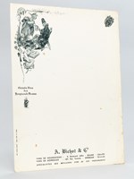 Menu vierge illustré par Hérouard au nom de la maison A. Bichot & Cie, Vins de Bourgogne, Vins de Bordeaux [ 3 exemplaires ] Grands Vins des Hospices de Beaune