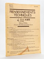 Renseignements techniques N° 4.02 A&B Région du Sud-Ouest Mai 1960 : Paris à Orléans - Valenton à Juvisy - Choisy-le-Roi - Orly - La Belle-Epine [ Avec : ] Supplément au Fascicule-Horaires N° 4.02 A et B Service