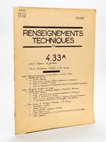 [ Renseignements techniques N° 4.33 A et 4.33 B ] : 4.33 A : Chemin de Jonction. Bordeaux Bastide à La Souys Mai 1960 [ Avec : ] 4.33 B Ceinture de Bordeaux. Bordeaux St Louis à la Pointe de Grave [ Avec : ] Fascicule-Horaires N° 4.