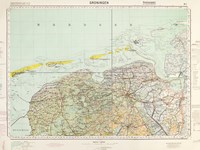 Groningen. Bl. 1 Chromo-Typografische Kaart van het Koninkrijk der Nederelanden 1 : 200.000 Sonderausgabe ! Nur für Dienstgebrauch ! [ German military map - Nederlands Groningen and Nordsee]