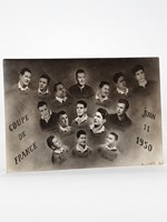 Carte postale : 'Coupe de France 11 Juin 1950' signé par 17 joueurs [ Equipe de rugby à XV AS Béziers ]