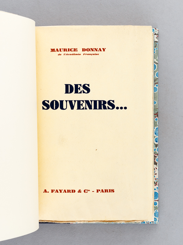 photo n°2 : Des Souvenirs... [ Livre dédicacé par l'auteur à Lucien Descaves ]