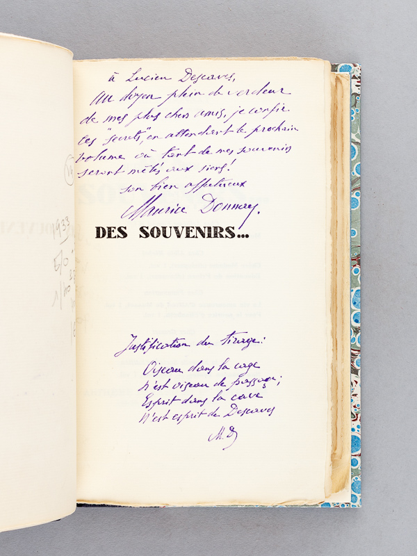 photo n°3 : Des Souvenirs... [ Livre dédicacé par l'auteur à Lucien Descaves ]