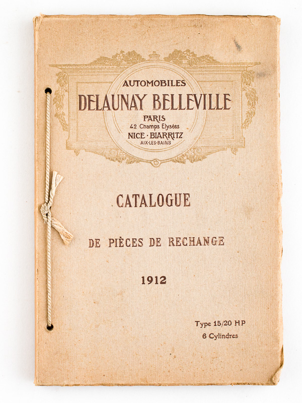 photo n°11 : Automobiles Delaunay-Belleville. Paris - Nice - Biarritz. Catalogue de Pièces de rechange 1912. Catalogue des Pièces détachées Voiture 15-20 HP, 6 cylindres 1912 [ Edition originale ]