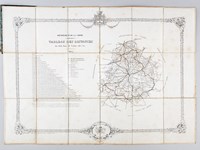 Département de la Sarthe. Tableau des distances des Chefs-lieux de Canton entre eux. 1855 [ Carte dépliante ] Dédié et offert par Mr. le Baron A. Pron, par Delanney