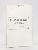 Palais de la Boxe. 8 Rue aux Ours et 189 rue Saint-Martin [ Programme ] [ Contient : ] Mardi 20 Janvier 1914 à 9 heures : Première Partie. Poids mouche. Gill contre Conegnas ; Poids Coq Hubert contre Limin ; Poids Légers Bersthein con