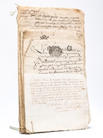 [ Lot de documents anciens, famille de Jaunay à Angers : ] Partage du Puy Rangar, 1664 ; Document de 1681 évoquant René Jaunay Notaire Royal ; Contrat de mariage de M. René Jaunay, chirurgien, et Catherine Ropton, 1681 ; Invent