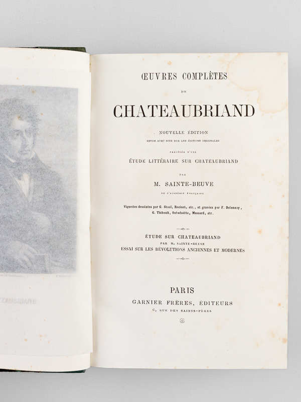 photo n°4 : Oeuvres complètes de Chateaubriand (12 Tomes - Complet) Tome 1 : Etude sur Chateaubriand - Essai sur les Révolutions anciennes et modernes ; 2 : Génie du Christianisme ; 3  : Atala - René - Le dernier Abencérage - Les Na