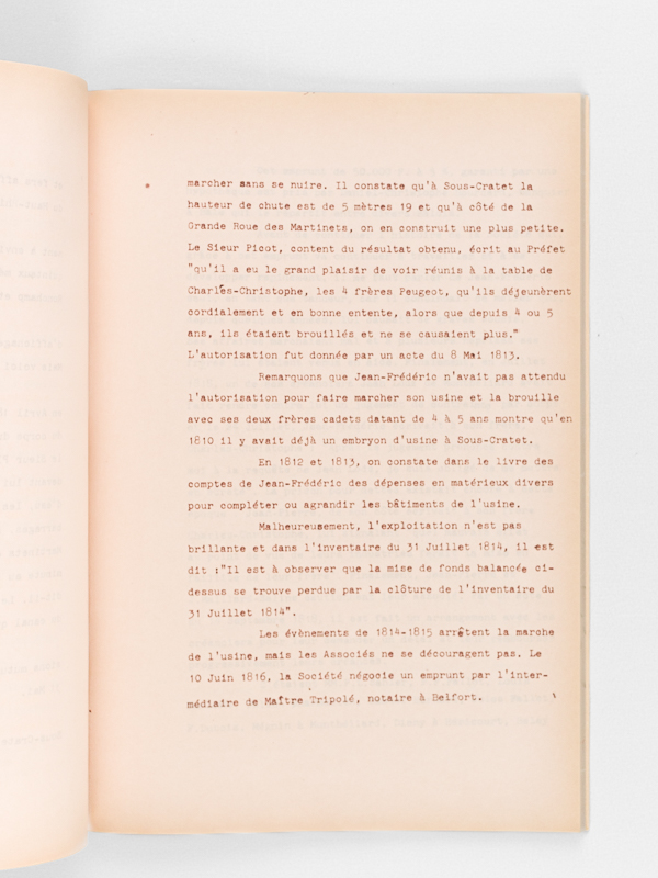 photo n°4 : Notes pour servir à l'histoire des Usines Peugeot.