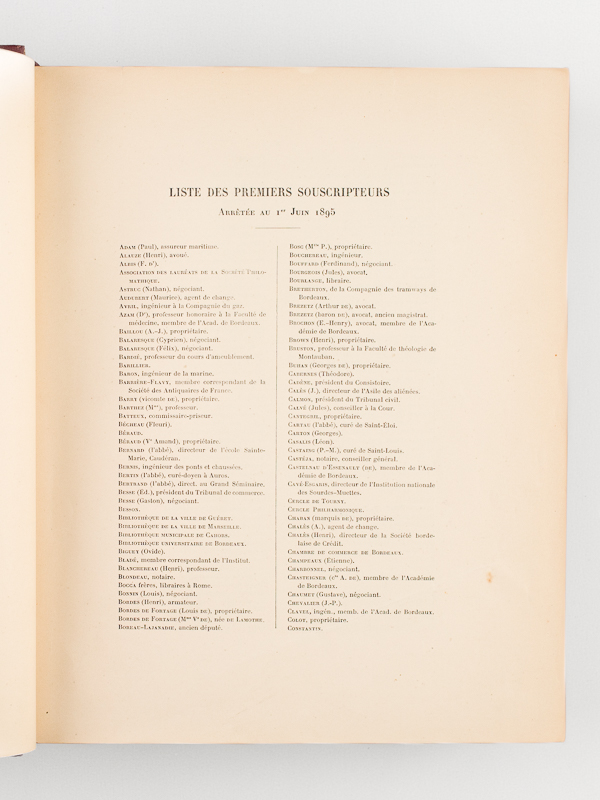 photo n°10 : Histoire de Bordeaux depuis les Origines jusqu'en 1895.  [ Edition originale ]
