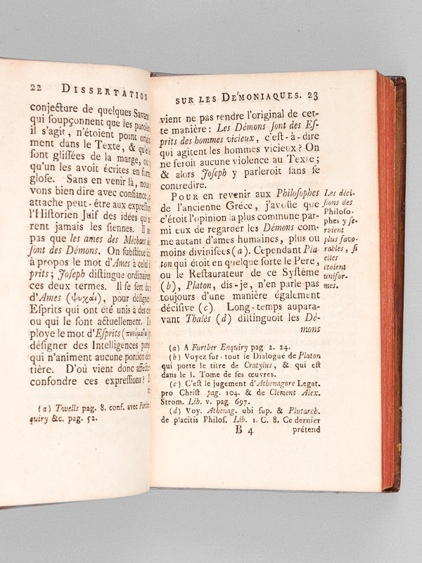 photo n°4 : Le sens littéral de l'Ecriture Sainte, défendu Contre les principales Objections des Anti-scripturaires Et des  Incrédules Modernes. Traduit de l'Anglois de Mr. Stackhouse avec une Dissertation du Traducteur sur les Démoniaques