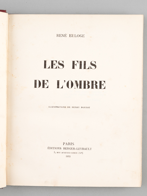 photo n°3 : Les Fils de l'Ombre [ Exemplaire dédicacé par l'auteur ]