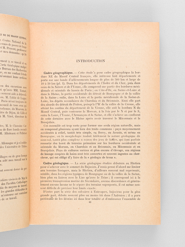 photo n°3 : Etudes sur le Lias et le Bajocien des bordures Nord et Nord-Est du Massif Central français. Bulletin du Service de la Carte Géologique de la France. N° 236 - Tome L, 1952