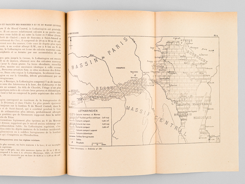photo n°5 : Etudes sur le Lias et le Bajocien des bordures Nord et Nord-Est du Massif Central français. Bulletin du Service de la Carte Géologique de la France. N° 236 - Tome L, 1952