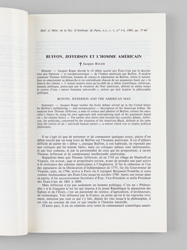photo n°4 : Bulletins et Mémoires de la Société d'Anthropologie de Paris. Tome  N° 3-4. Numéro spécial : Histoire de l'Anthropologie. Hommes, idées, moments. Actes du colloque organisé par la Société