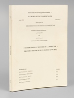 Contributions à l'histoire de la Médecine à travers l'oeuvre de Jean Hameau (1779-1851). Thèse pour le Diplôme d'Etat de Docteur en Médecine présentée et soutenue publiquement le 4 mai 2000