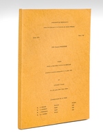 Sur François Magendie. Thèse pour le Doctorat d'Etat en Médecine présentée et soutenue publiquement le 13 juillet 1979