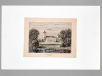 Château Lagrange (Saint-Julien-Médoc) à M. le comte Duchatel [ Gravure originale en couleurs ]