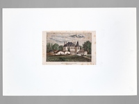 Château Grand-Puy-Lacoste (Pauillac-Médoc) à M. Frédéric Lacoste [ Gravure originale en couleurs ]