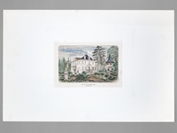 Château de Latour-Haut-Brion à M. Louis Uzac [ Gravure originale en couleurs ]