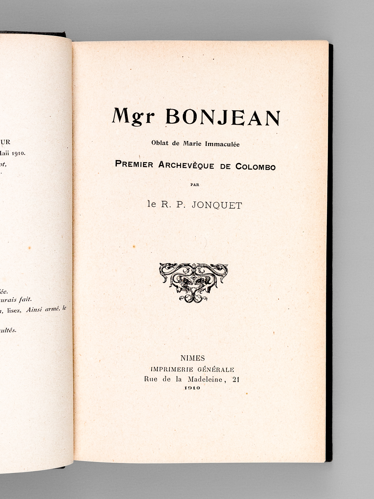 photo n°2 : Mgr Bonjean Oblat de Marie Immaculée, Premier Archevêque de Colombo (2 Tomes - Complet) [ Edition originale ]