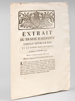 Extrait du Traité d'Alliance conclu entre le Roi et le Corps helvétique, à Soleure, le 28 Mai 1777