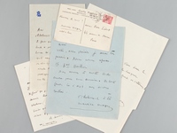 4 lettres autographes signées et 1 carte postale de Monaco signée de Maurice Magre ('Heureux les Rois !'), adressées à Pierre Louit
