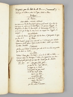 Manuscrit anonyme : Recueil de traduction, d'&eacute;pigrammes, de po&egrave;mes et de texte divers [ Contient notamment : ] Fragment traduit du 1er chant du Po&euml;me des Jardins du p&egrave;re Rapin ; Imitation de la XV El&eacute;gie d'Ovide, lib. 1 ;