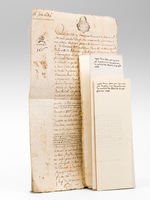[ Lot de 3 documents manuscrits écrits ou signés par Jean-Baptiste Michel de Montaigne : ]Copie par Jean-Baptiste Michel de Montaigne d'une lettre 'que j'ay écrit par la poste à Mr. Rey procureur au sénéchal et pr