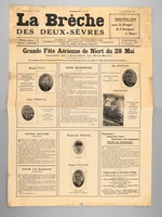 Grande Fête Aérienne de Niort du 28 Mai, organisée par l'Aéro-Club des Deux-Sèvres ( La Brèches des Deux-Sèvres, Première Année N° 16, Samedi 26 mai 1928 )